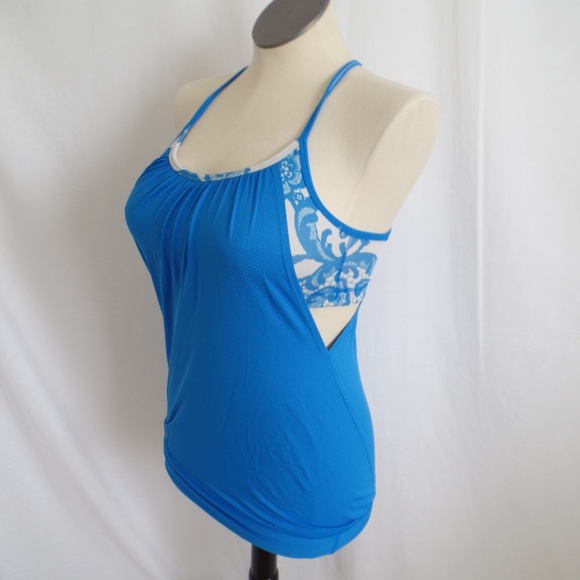 lululemon athletica Tops - Lululemon Blue NO LIMITS Sport Bra Tank Top 4